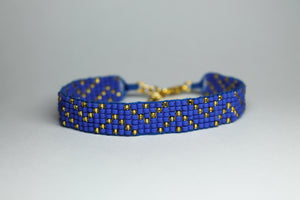 Ultramarine & gold bead bracelet