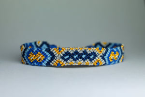 Ultramarine & gold macrame