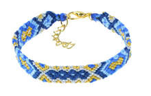 Load image into Gallery viewer, Ultramarine &amp; gold macrame
