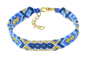 Ultramarine & gold macrame