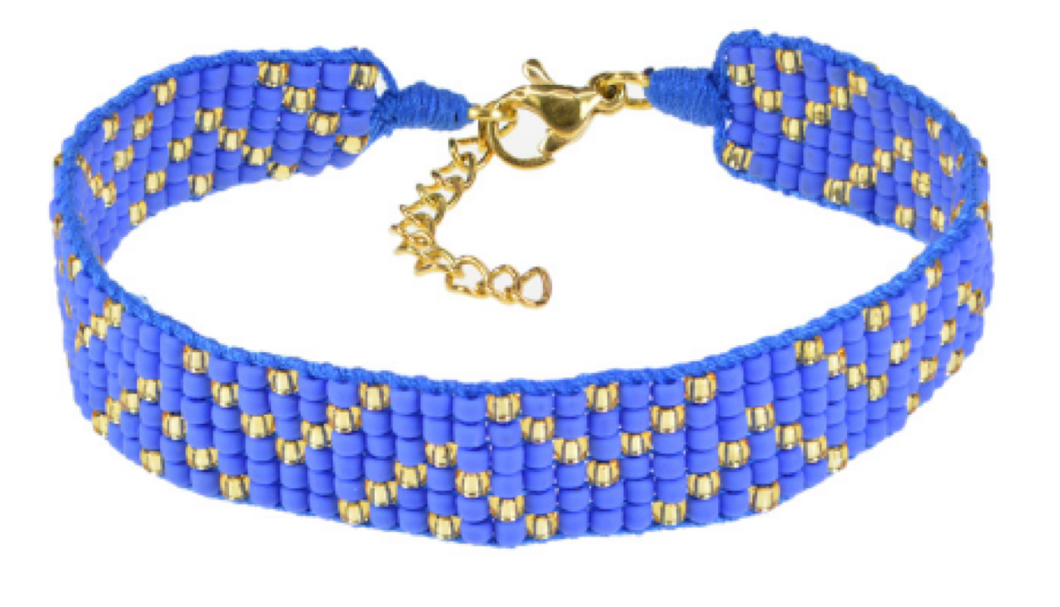 Ultramarine & gold bead bracelet
